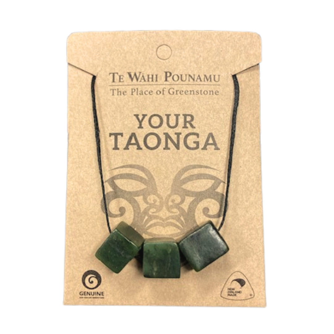 Greenstone Necklace - Your Taonga - Three Bead Toru Nagget Pendant