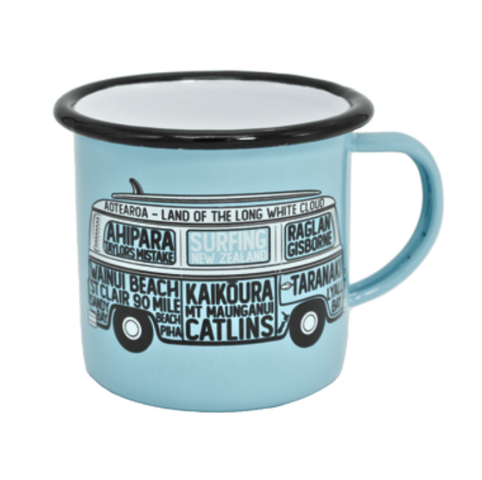 Mug Enamel Moana Road Large - Surfing - hellokiwi