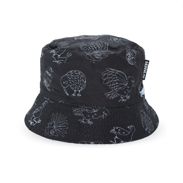 Kids Bucket Hat OGs Moana Road - Denim Blue/Black - hellokiwi