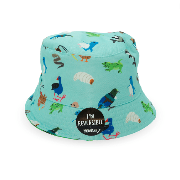 Kids Bucket Hat OGs Moana Road Blue Mint Green hellokiwi