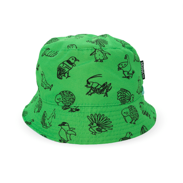 Kids Bucket Hat OGs Moana Road - Blue/Mint Green - hellokiwi