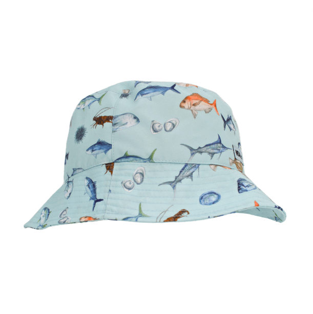 Bucket hat with 2024 fish on it