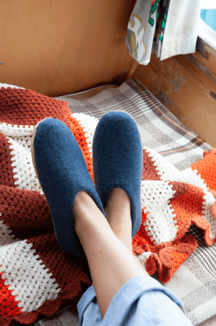 Toesties Moana Road Leather Sole - Navy