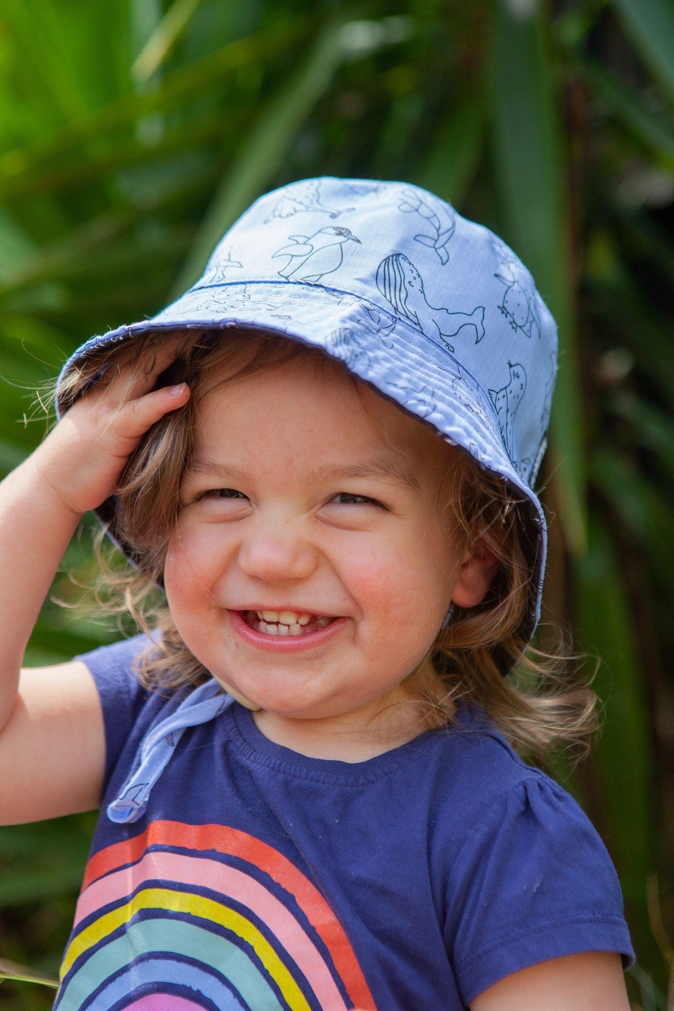 Kids Bucket Hat OGs Moana Road - Denim Blue/Black - hellokiwi