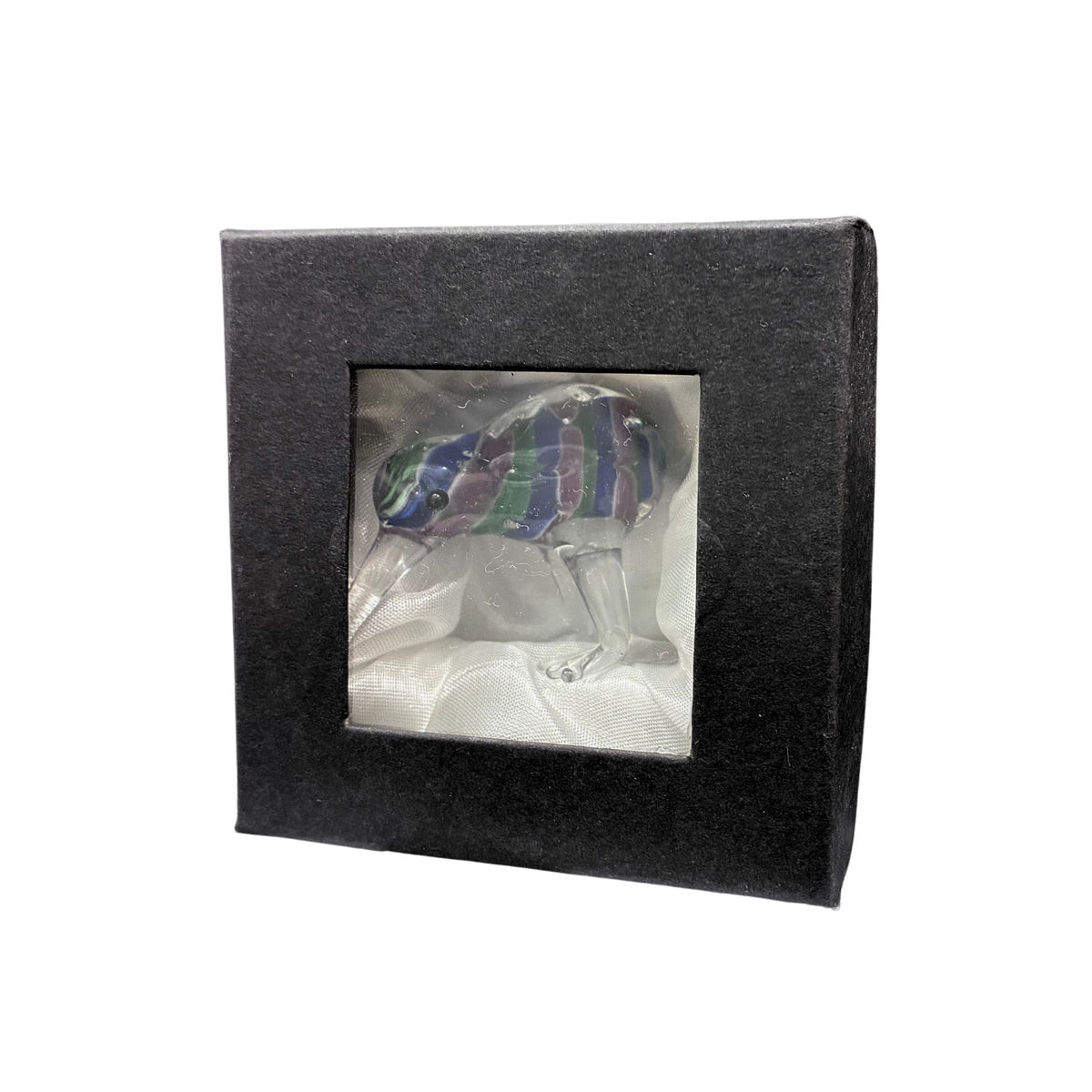 Glass figurine kiwi stripe in a black gift box