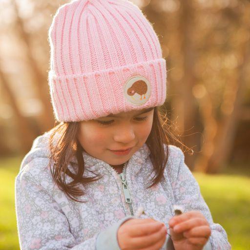 Kids Beanie Moana Road - Pink Kiwi Bird Gifts - Hat, Beanie and Caps