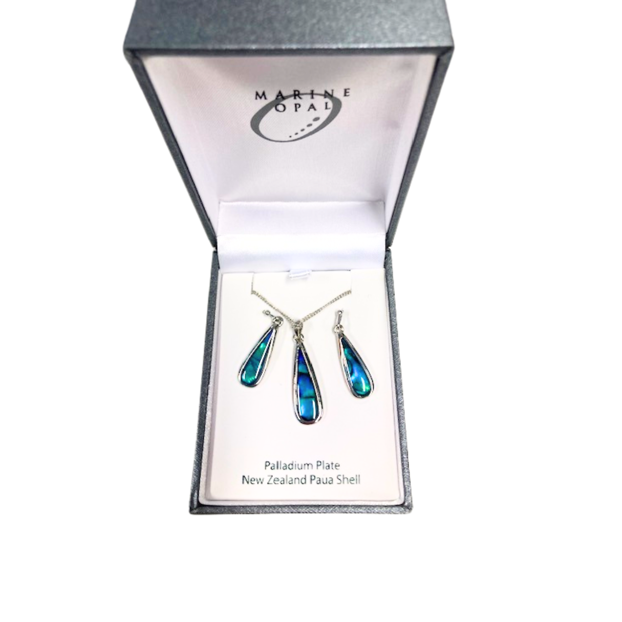 Paua Shell Necklace & Earring Tear Drop