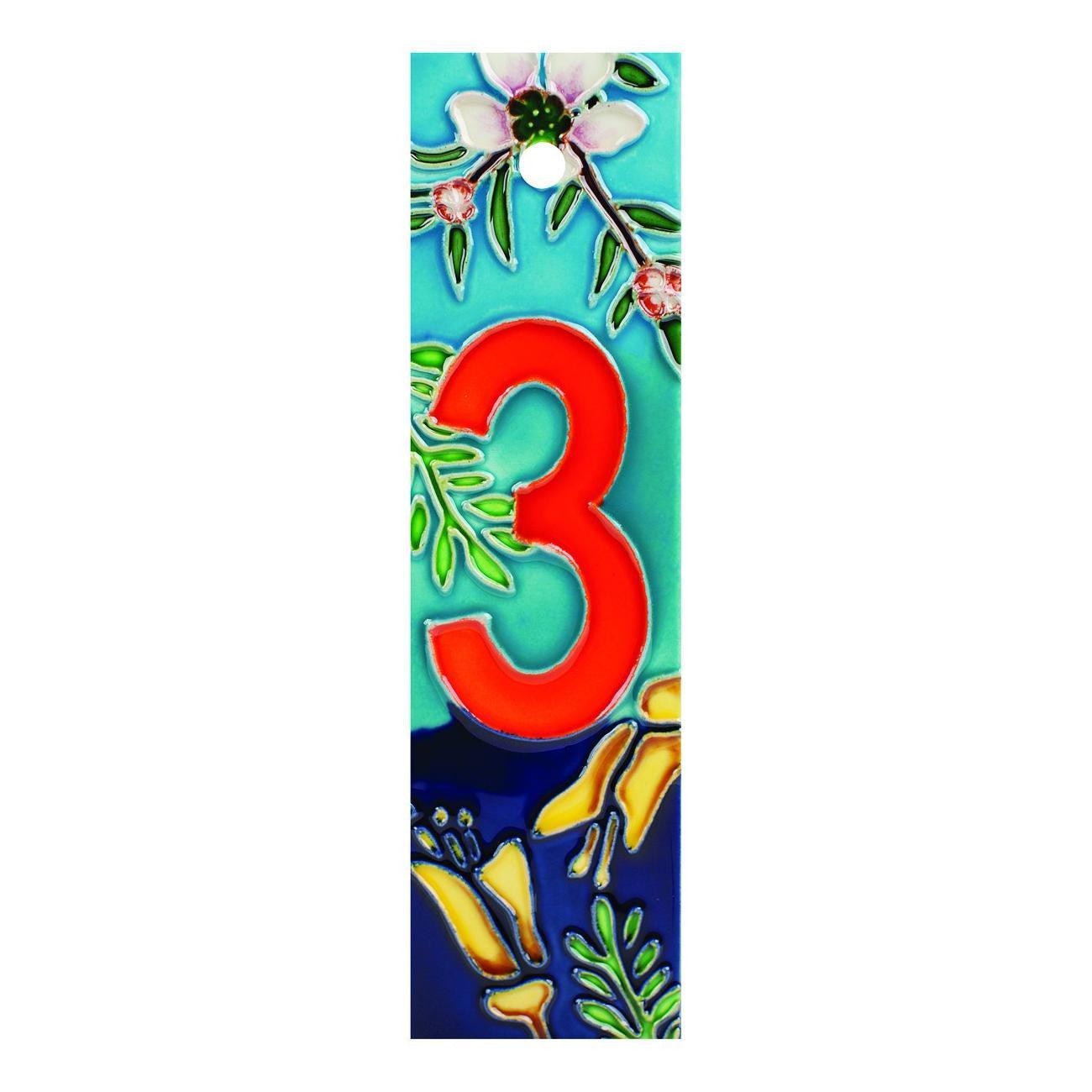 Ceramic Tile red Number 3