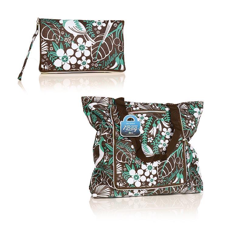 Zip Folding Bag-Brown
