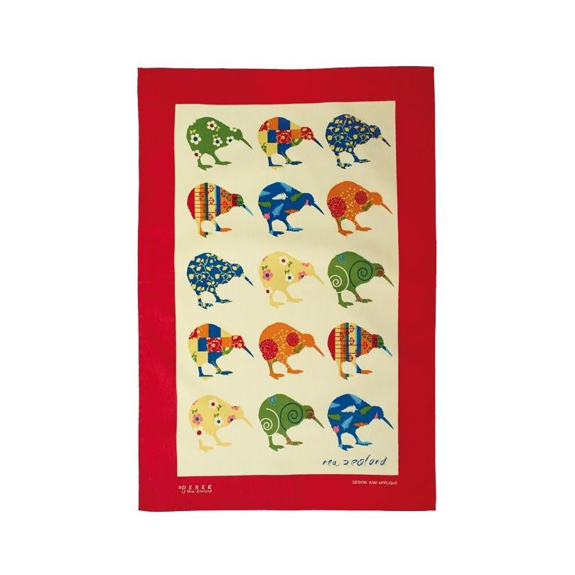 NZ Tea Towel - Kiwi Applique Homeware - kitchenware