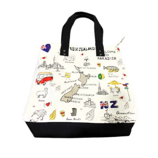 Zip Canvas Bag - NZ icons