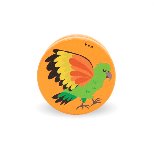 Yo-yo with a Kea bird design