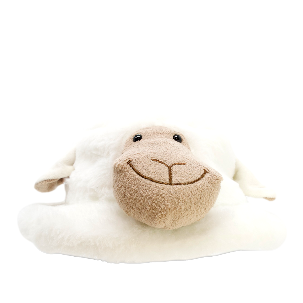  sheep fluffy hat on a white background