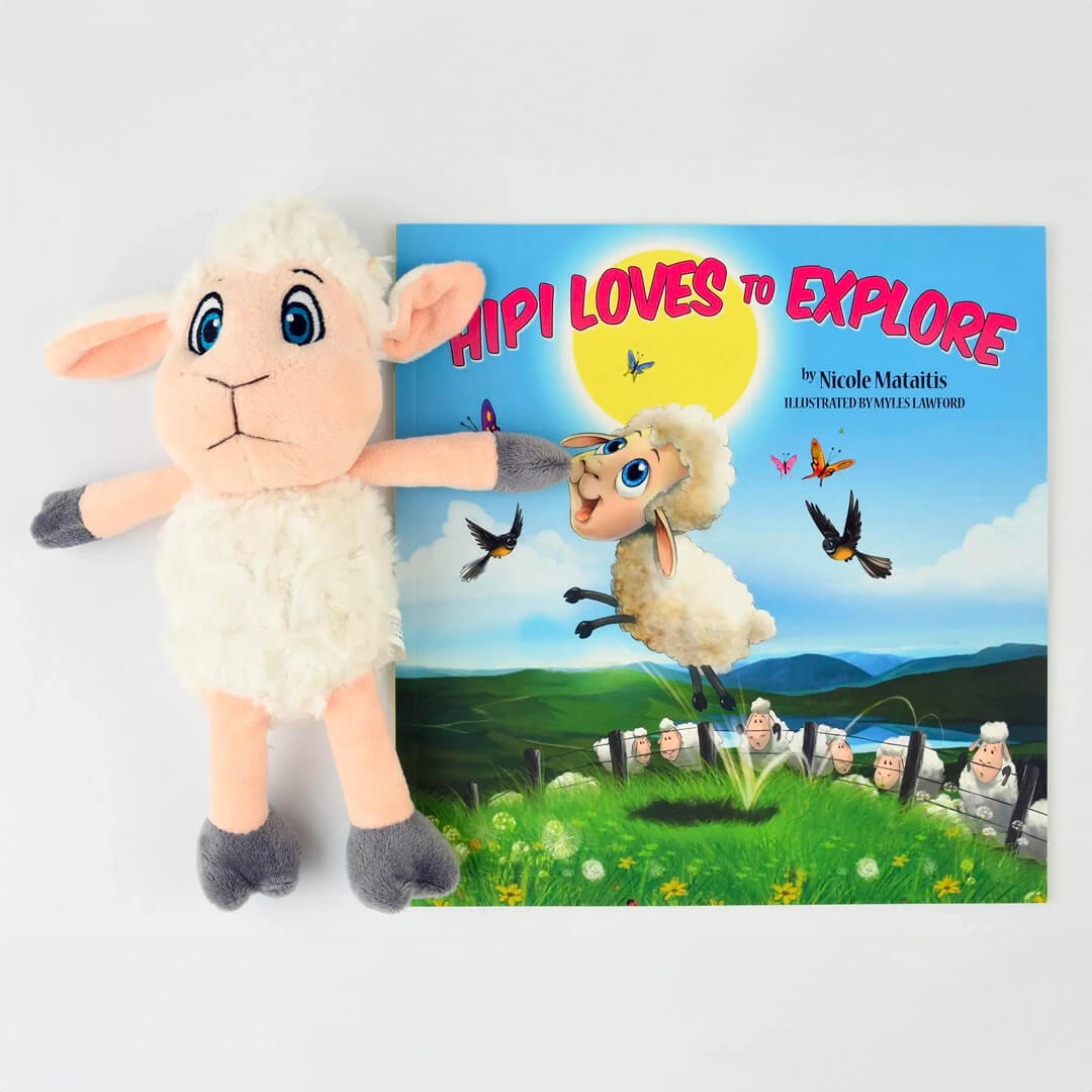 Hipi Loves to Explore Book with Free Sheep Soft Toy | hellokiwi