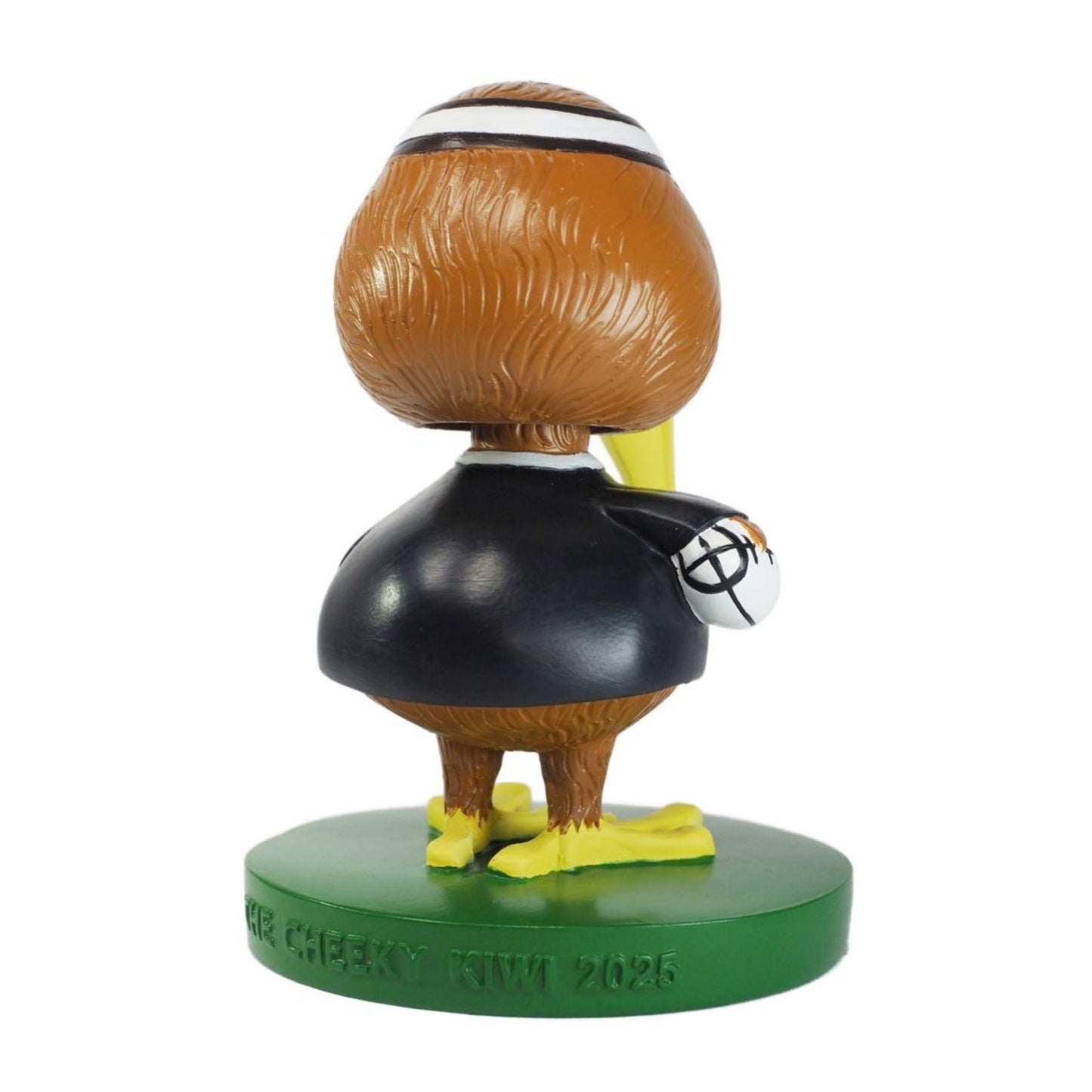 Bobblehead kiwi figure with a unique design on a white background