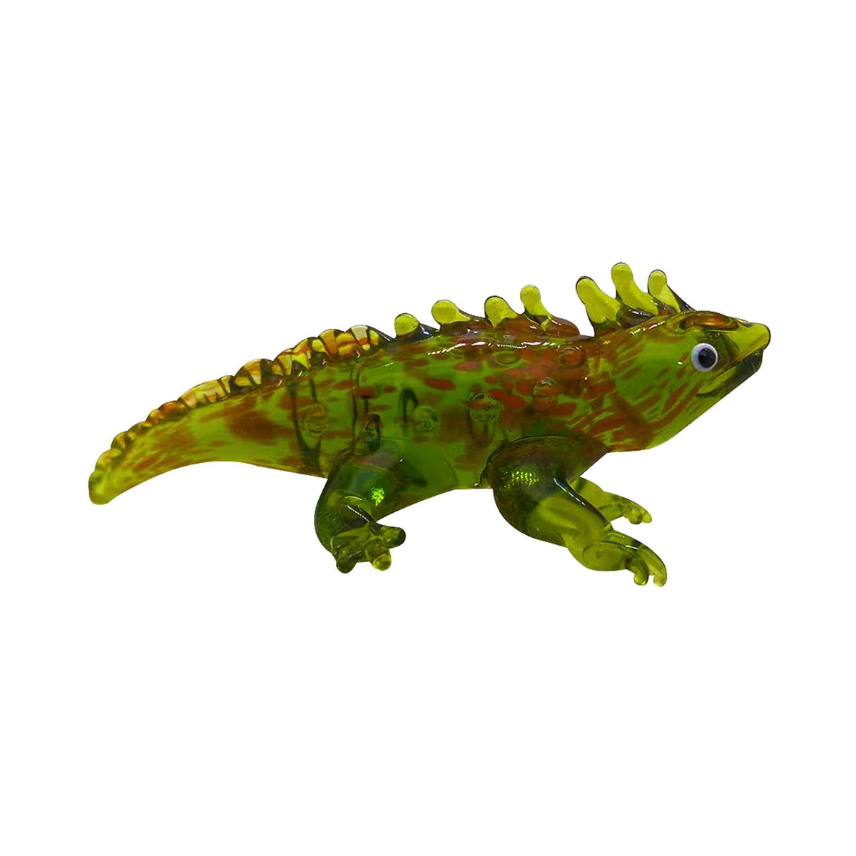 Glass figurine Tuatara on a white background
