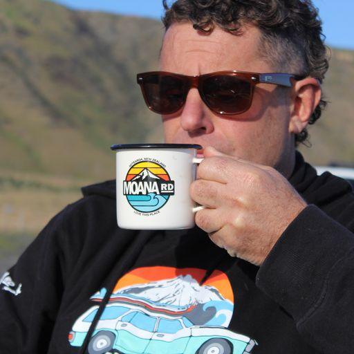 Enamel Travel Mug Cup - Moana Road- NZ Fishing Club Homeware - kitchenware