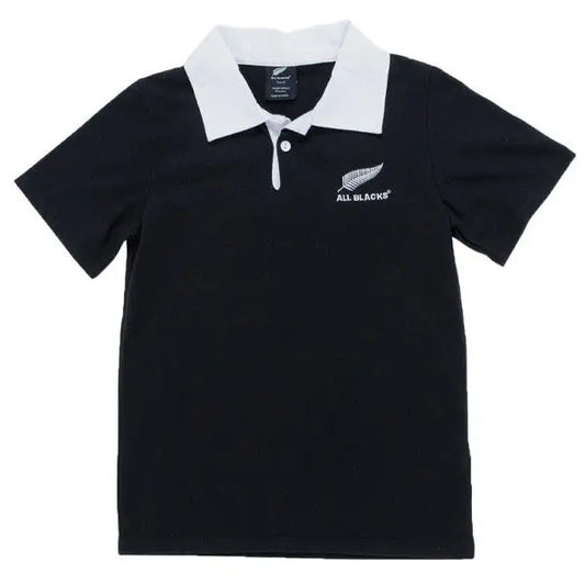 Officially LIcensed -All Blacks Rugby Jersey White Collar T-shirts (106cm-170cm)