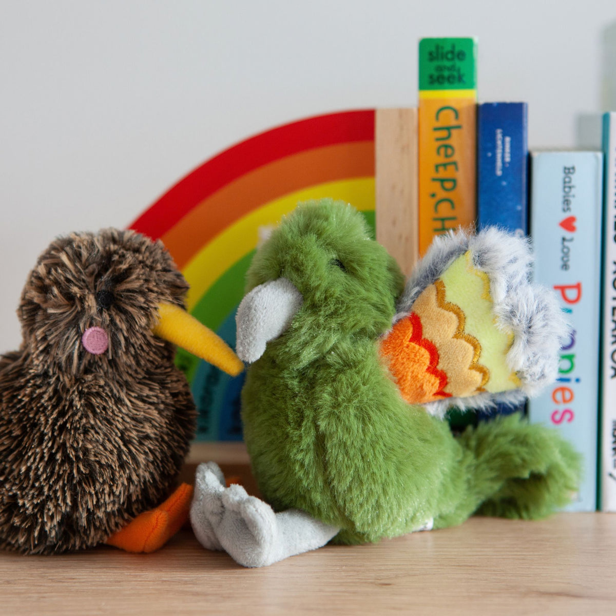kea bird and kiwi bird soft toys 