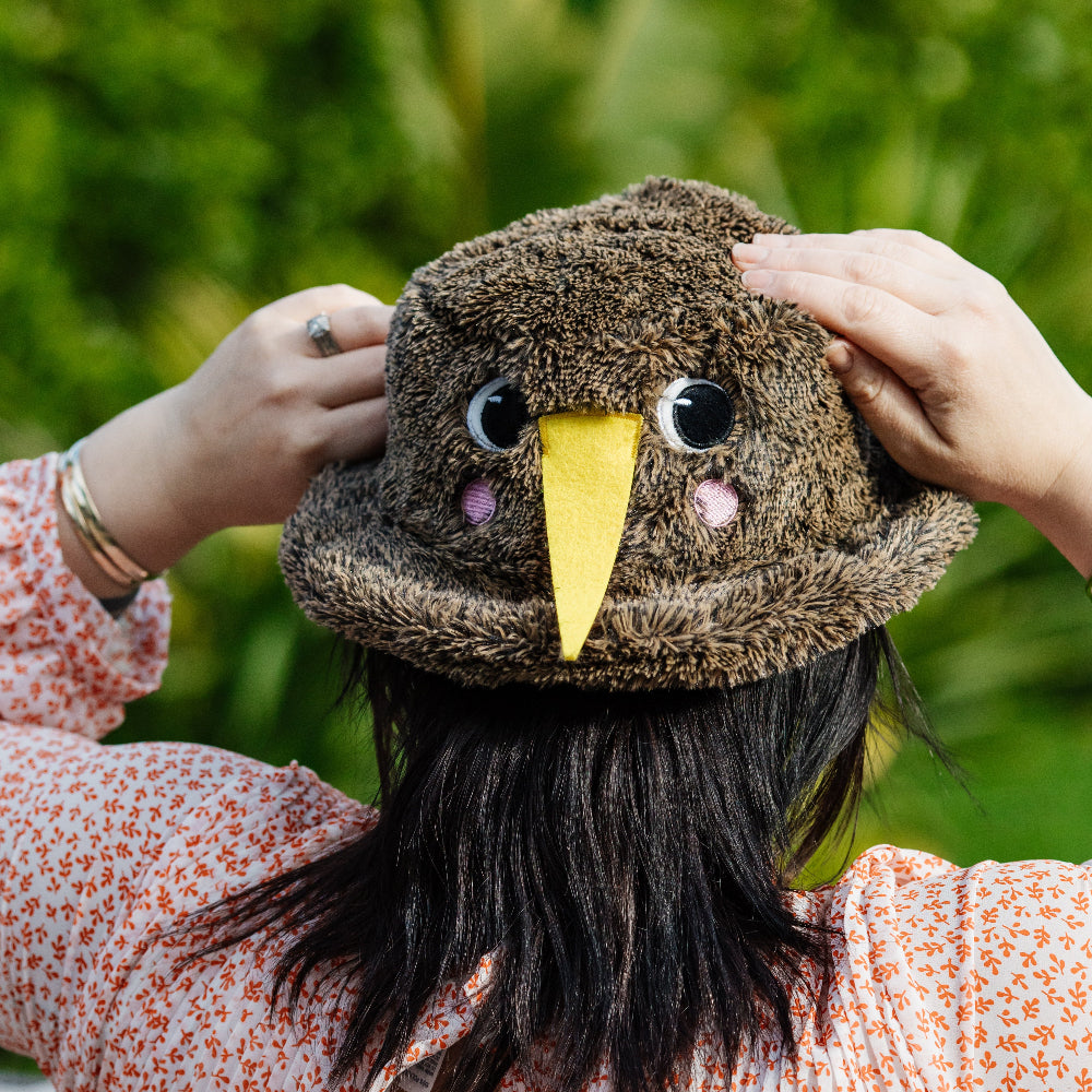 Kids Fluffy Bucket Hat -Kiwi