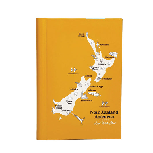 Buy Notebook Map of New Zealand A5 with an orange cover