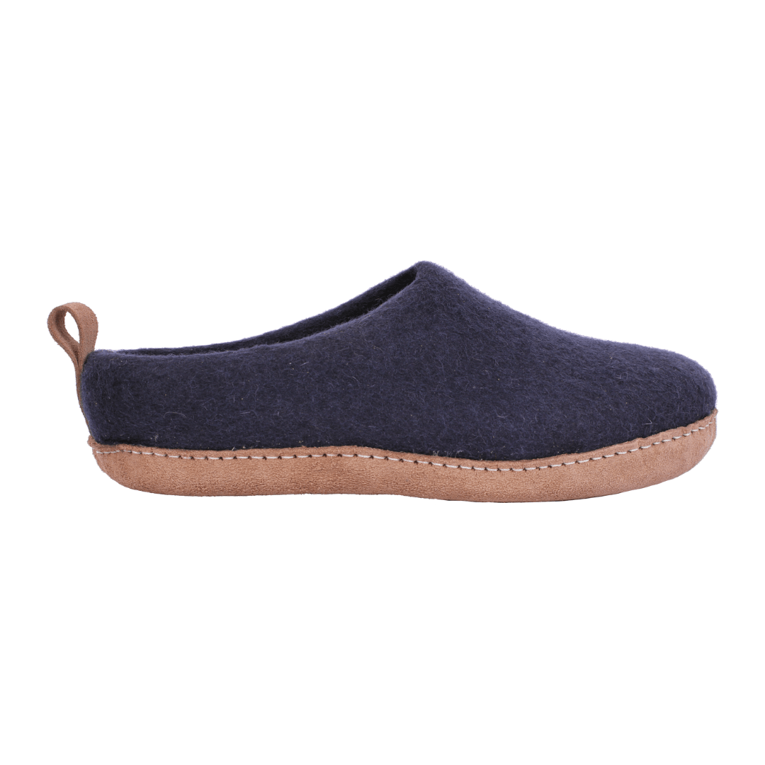 Toesties Moana Road Leather Sole - Navy