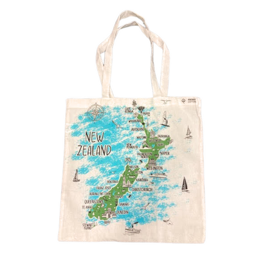 100% Recycled Material Cotton Bag- Map Gifts - Bags