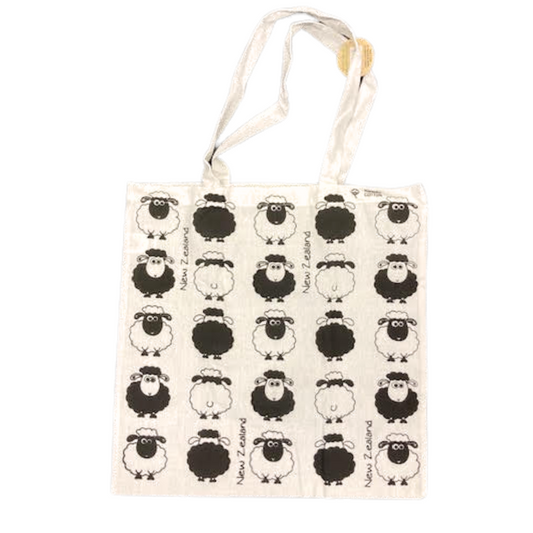 100% Recycled Material Cotton Bag- Black/White Sheep Gifts - Bags