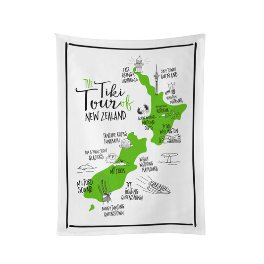 Tea Towel Moana Road - Tiki Tour - hellokiwi