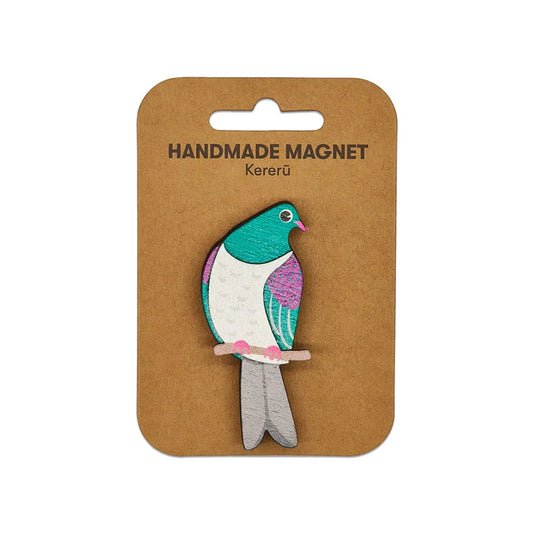 Handcrafted Kereru wooden magnet