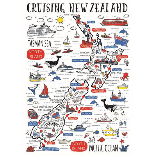Tea Towel Cruising New Zealand