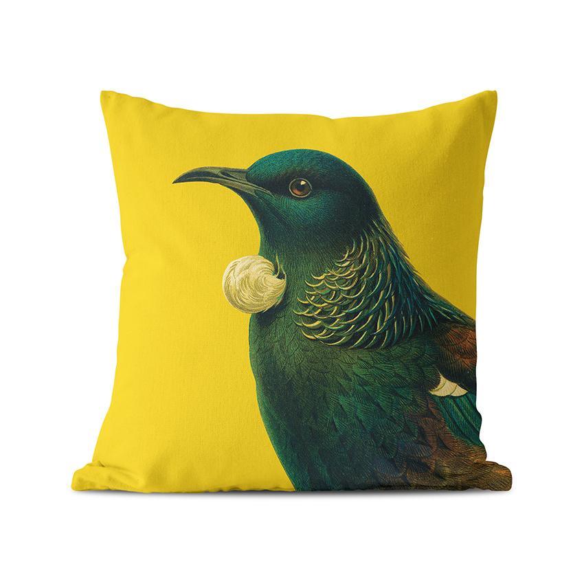 Cushion Cover with Tui bird printed on.