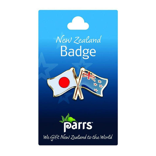 Parrs Japan and new Zealand flags badge.
