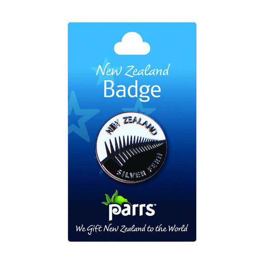 Badge Silver Fern Round Gifts 