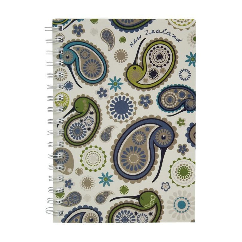 Notebook - Spiral Paisley Kiwi