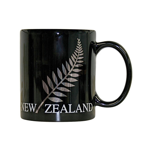 Mug NZ Fern Black - hellokiwi