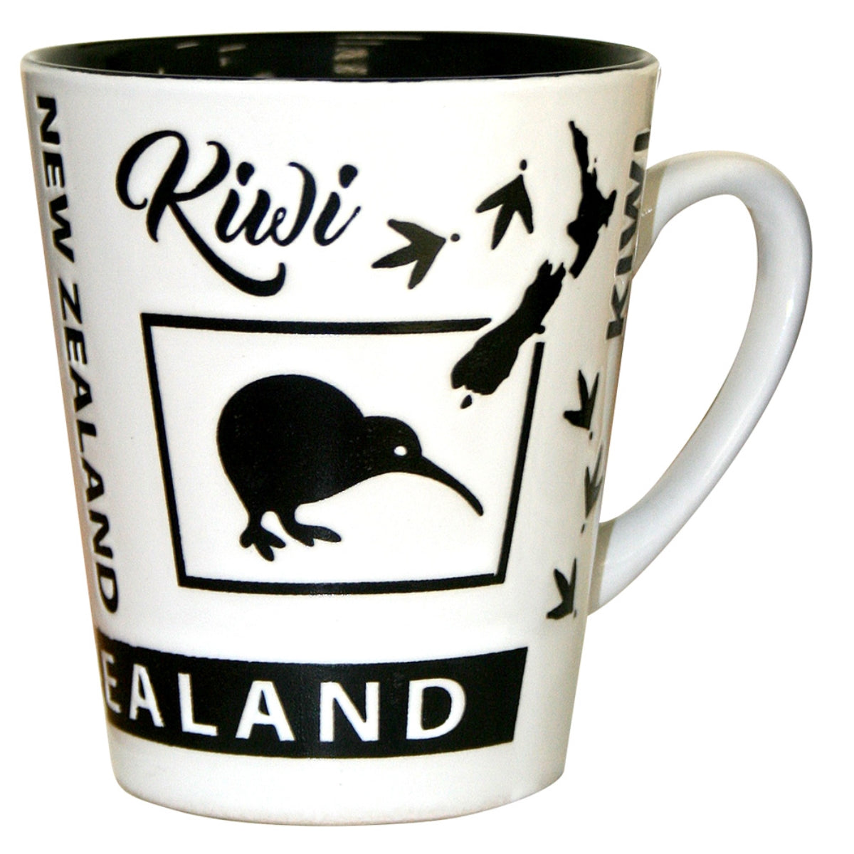Coffee Mug Cup - White NZ Map & Kiwi Homeware - kitchenware