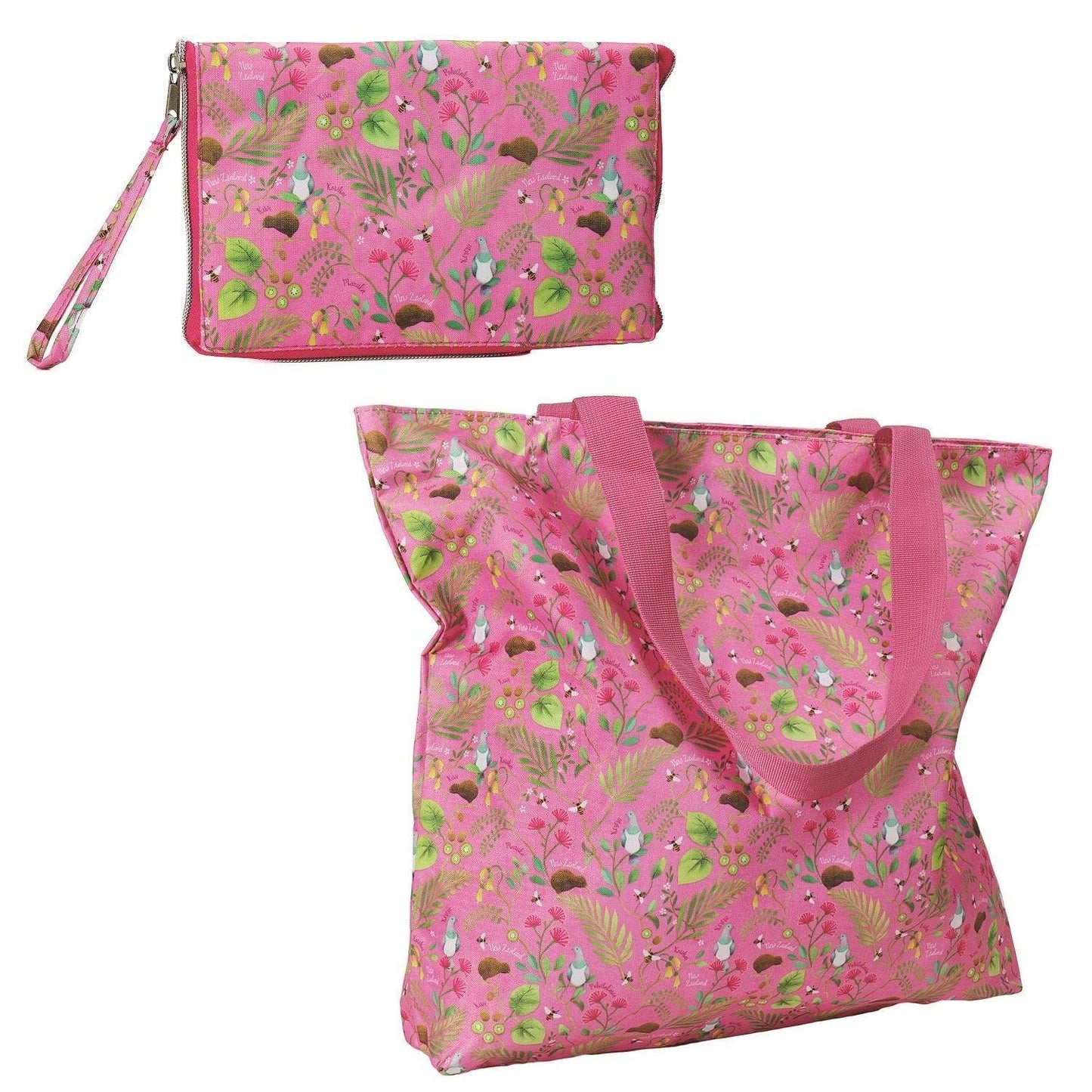 Zip Folding Bag-Pink