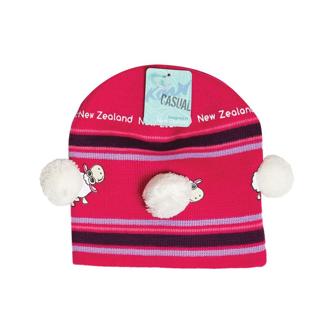 Sheep Pompoms Child Beanie Pink Gifts - Hat, Beanie and Caps