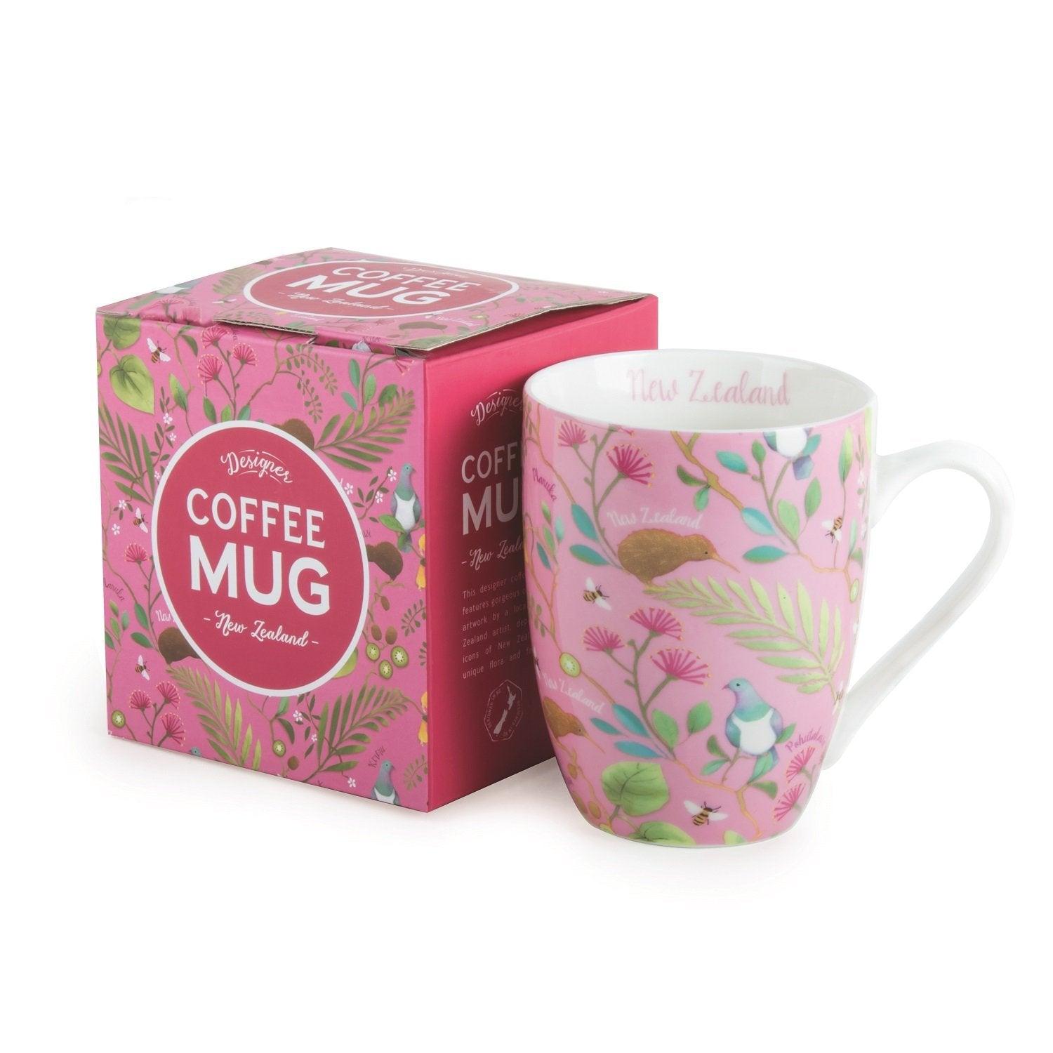 Coffee Mug Cup- Pink Icons